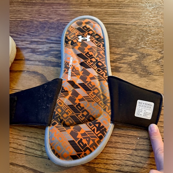 Under Armour Kids Slide Sandals - Gray and Orange - Picture 5 of 8